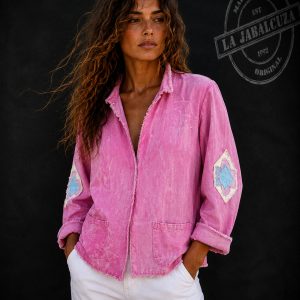 chaqueta étnica mujer rosa