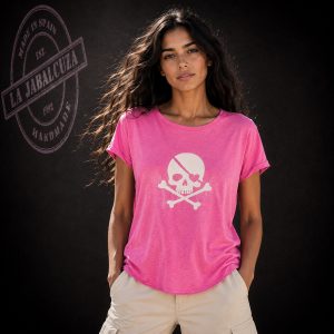 camiseta Calavera mujer rosa