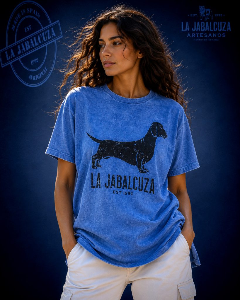 camiseta Teckel mujer azul