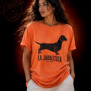 camiseta Teckel mujer naranja