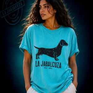 camiseta Teckel mujer verde agua