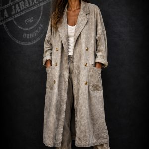 gabardina mujer gris