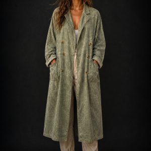 gabardina mujer verde khaki