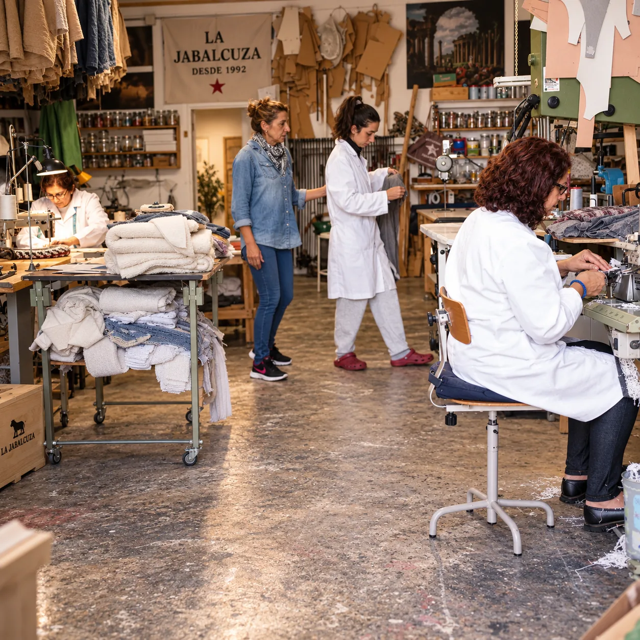 Confección artesanal en el taller de La Jabalcuza